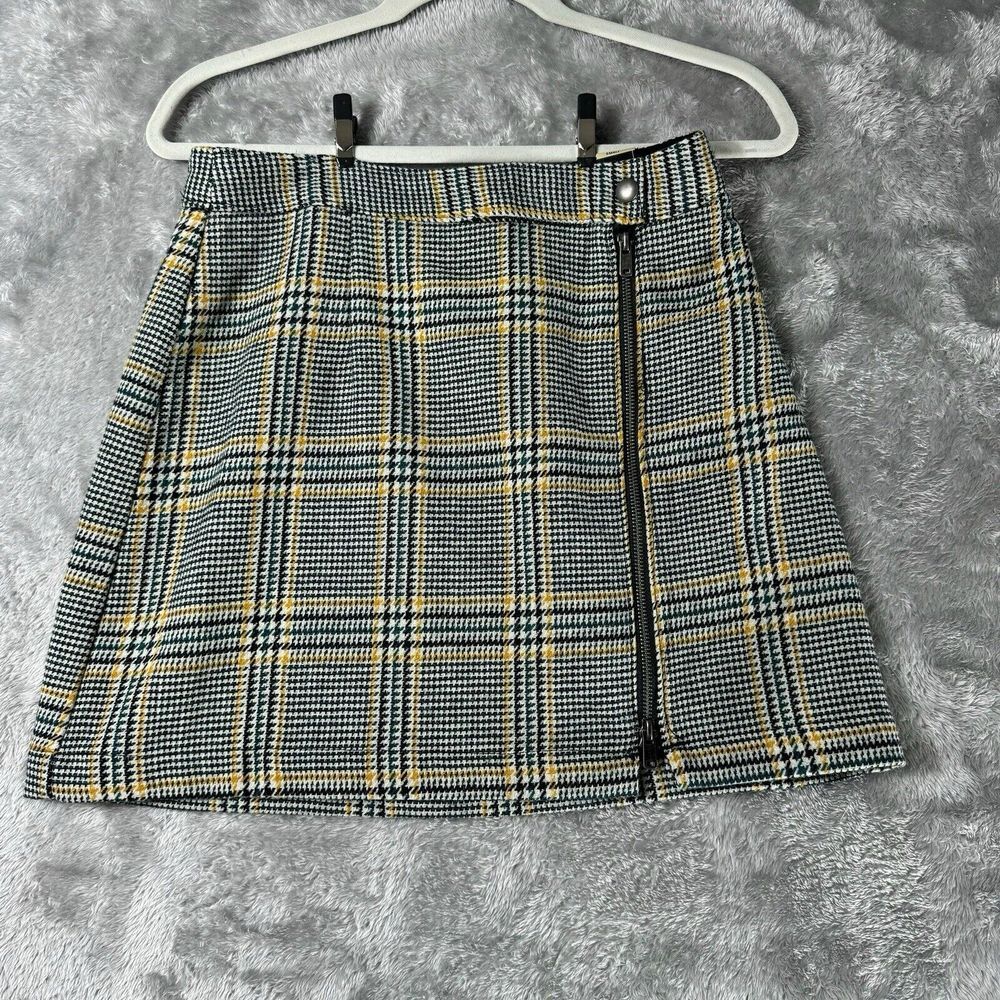 Abercrombie & Fitch Plaid Mini Skirt Small Academia Brat Office Punk Goth Grunge